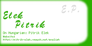 elek pitrik business card